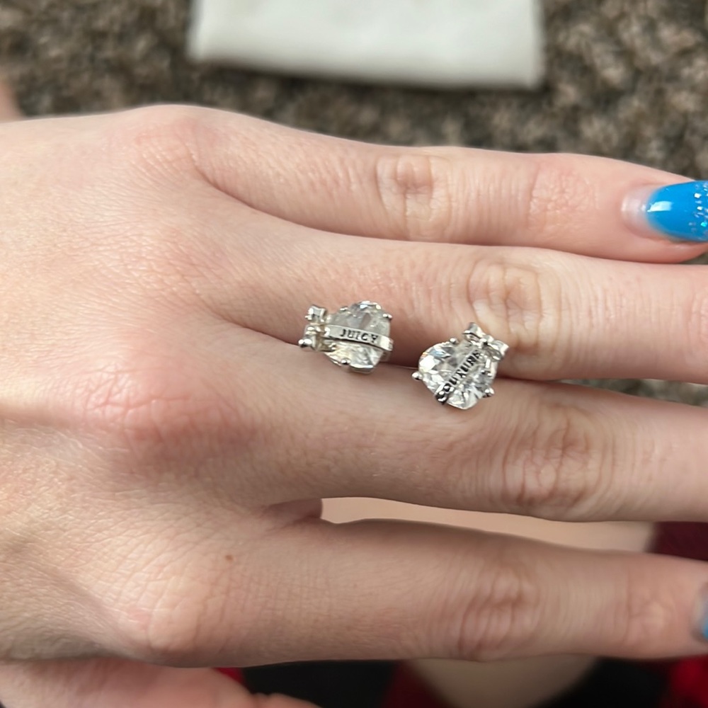 Juicy Couture crystal stud earrings - MISSING ONE BACK